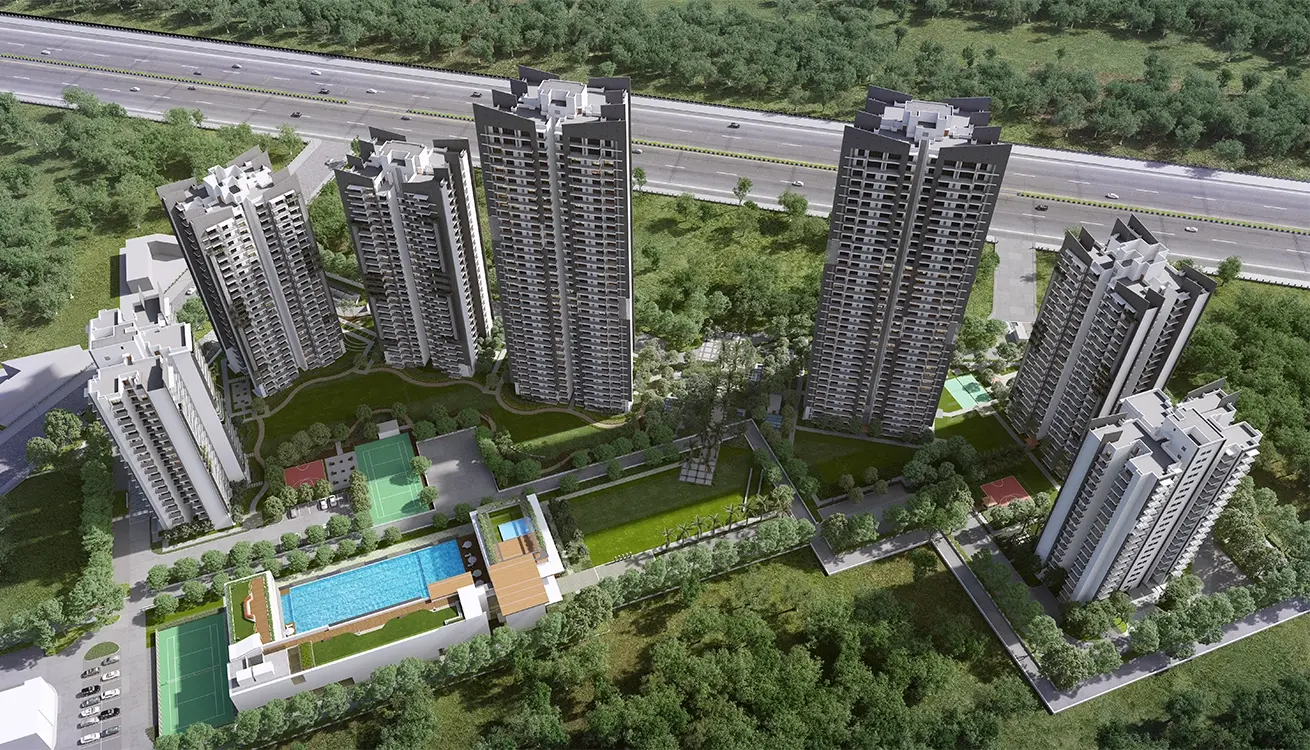 Godrej Meridian aerial view